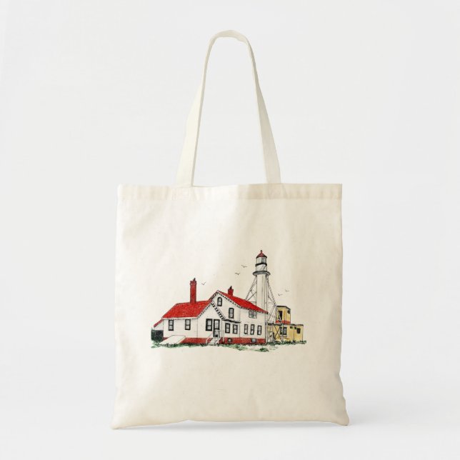 WHITEFISH POINT LIGHTHOUSE, MICHIGAN TOTE BAG (Front)
