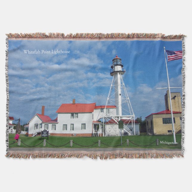 Whitefish Point Lighthouse throw blanket (Front)