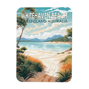 Whitehaven Beach Queensland Australia Travel Art Magnet
