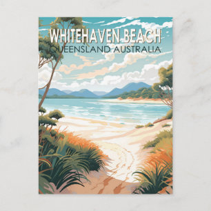 Whitehaven Beach Queensland Australia Travel Art Postcard