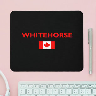 Whitehorse Canada Canadian Flag Dark Color Mouse Pad
