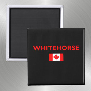 Whitehorse Canada Canadian Flag Dark Colour Magnet