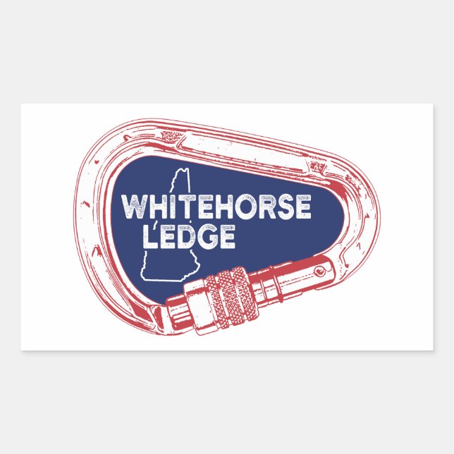 Whitehorse Ledge New Hampshire Climbing Carabiner Rectangular Sticker (Front)
