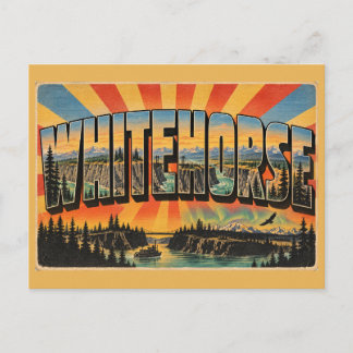 Whitehorse YT Canyon River Northern Lights Art Postcard
