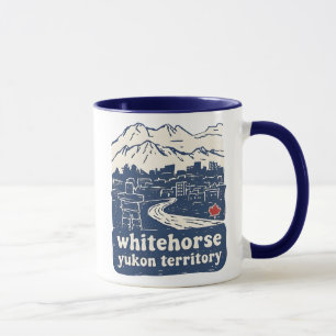 Whitehorse Yukon Canada Blue Minimalist Skyline Mug