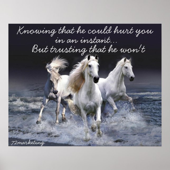 WhiteHorses knowing he could hurt you poster (Front)