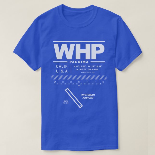 Whiteman Airport / Airpark WHP T-Shirt (Design Front)