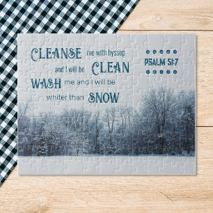 Whiter than snow, bible verse jigsaw puzzle