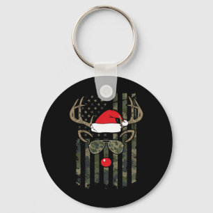 Whitetail Buck Bow Hunter Camo Funny Deer Hunting Key Ring