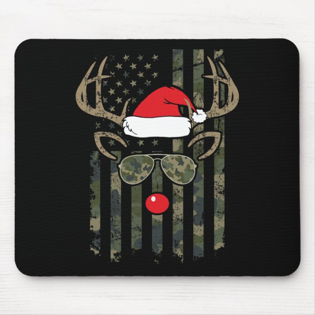 Whitetail Buck Bow Hunter Camo Funny Deer Hunting  Mouse Pad (Front)
