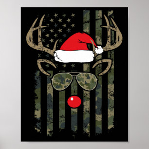 Whitetail Buck Bow Hunter Camo Funny Deer Hunting  Poster