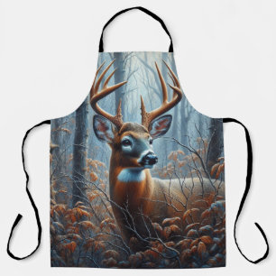 Whitetail Buck Deer Forest Wildlife Rustic  Apron