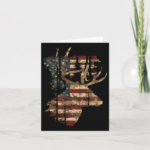 Whitetail Buck Deer Hunting 4th Of July Usa Americ Card