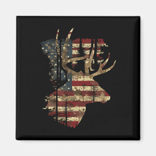 Whitetail Buck Deer Hunting 4th Of July Usa Americ Magnet