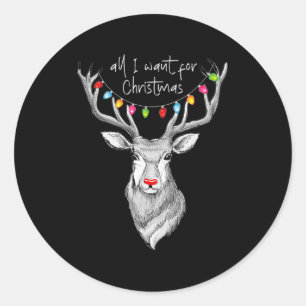 Whitetail Buck Deer Hunting All I Want for Christ Classic Round Sticker