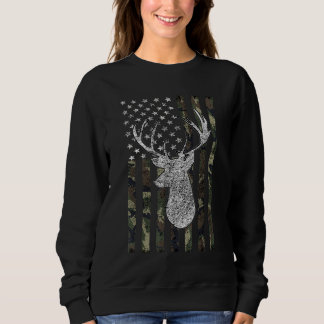 Whitetail Buck Deer Hunting American Camouflage US Sweatshirt