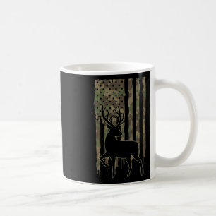 Whitetail Buck Deer Hunting American Flag Camoufla Coffee Mug