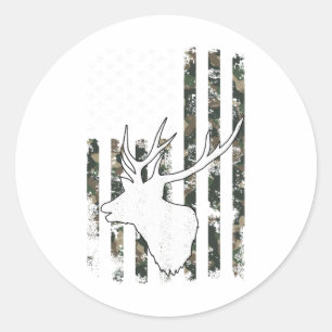 Whitetail Buck Deer Hunting Shirt American Vintage Classic Round Sticker