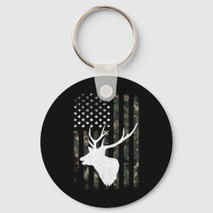 Whitetail Buck Deer Hunting Shirt American Vintage Key Ring