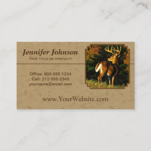 Whitetail Buck Deer Hunting Tan Business Card