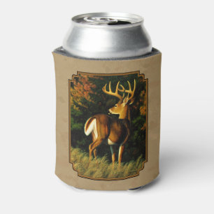 Whitetail Buck Deer Hunting Tan Can Cooler