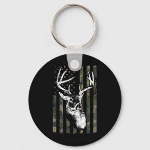 Whitetail Buck Deer Hunting Usa Camouflage America Key Ring