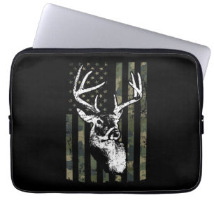 Whitetail Buck Deer Hunting USA Camouflage America Laptop Sleeve
