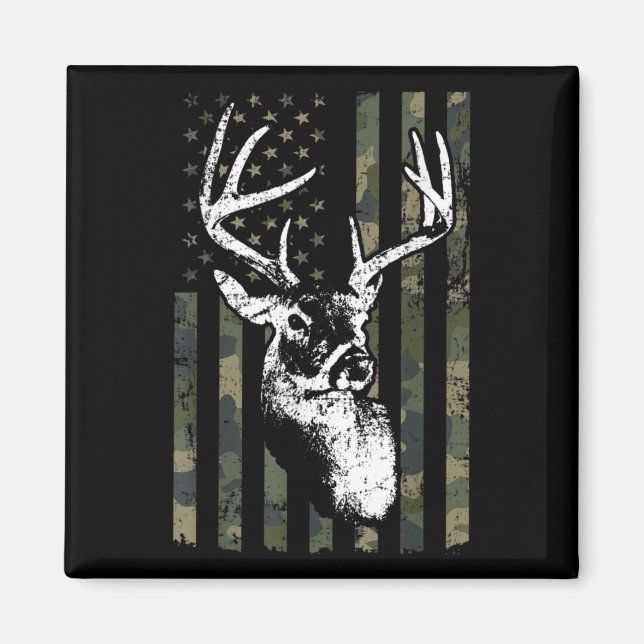 Whitetail Buck Deer Hunting USA Camouflage America Magnet (Front)