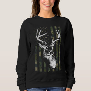 Whitetail Buck Deer Hunting USA Camouflage America Sweatshirt