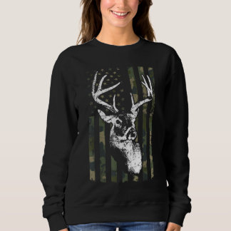 Whitetail Buck Deer Hunting USA Camouflage America Sweatshirt