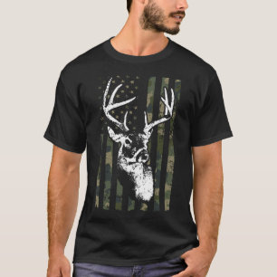 Whitetail Buck Deer Hunting Usa Camouflage America T-Shirt
