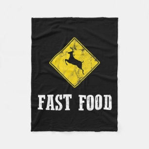 Whitetail Buck Funny Deer Hunting Season Fast Food Fleece Blanket