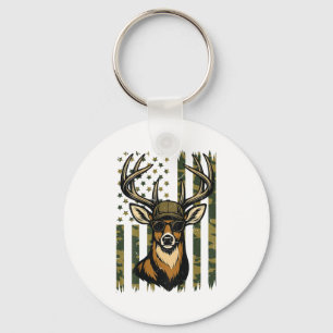 Whitetail Buck Youth Boy Deer Hunting Camo America Key Ring