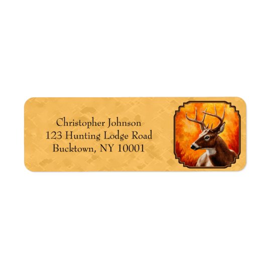 Whitetail Deer Autumn Gold Return Address Label