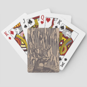 Whitetail Deer Bottom lands Camo Hunting Forest Playing Cards