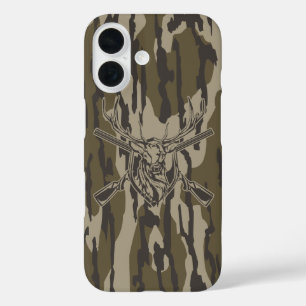 Whitetail Deer Bottomland Camo Hunting Rifle Botto iPhone 16 Case