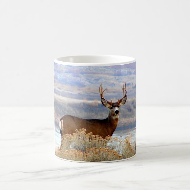 Whitetail Deer by Columbia River Coffee Mug (Center)