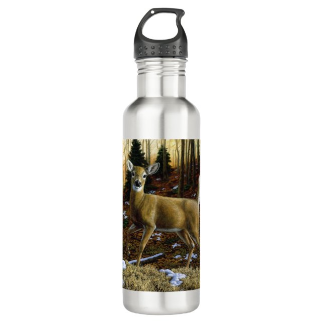 Whitetail Deer Doe in Autumn Forest 710 Ml Water Bottle (Front)