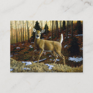 Whitetail Deer Doe in Autumn Forest Business Card