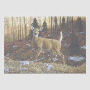 Whitetail Deer Doe in Autumn Forest Tissue Paper