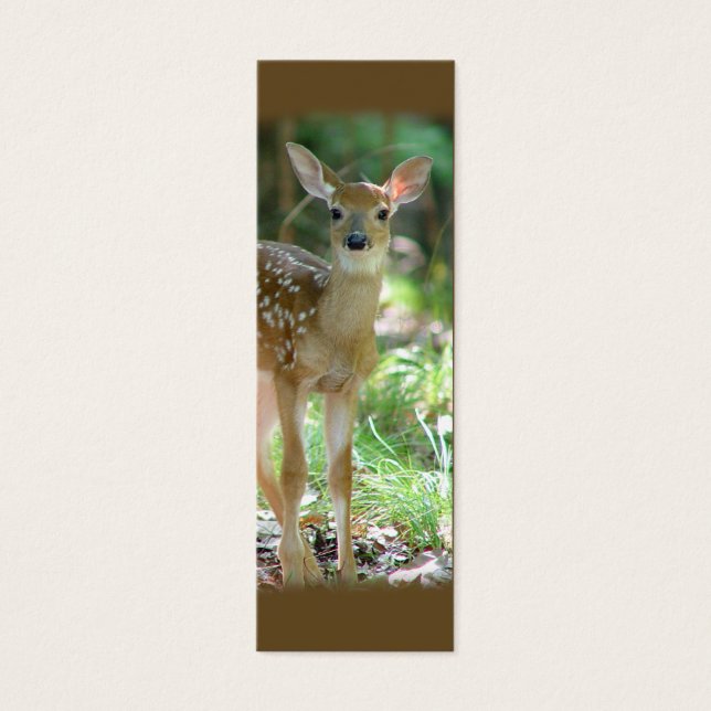 Whitetail Deer Fawn Mini Bookmark / (Front)