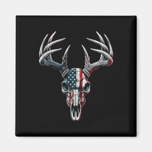 Whitetail Deer Hunting - American Flag On Buck Sku Magnet