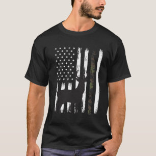 Whitetail Deer Hunting Hunter Buck Camo American F T-Shirt