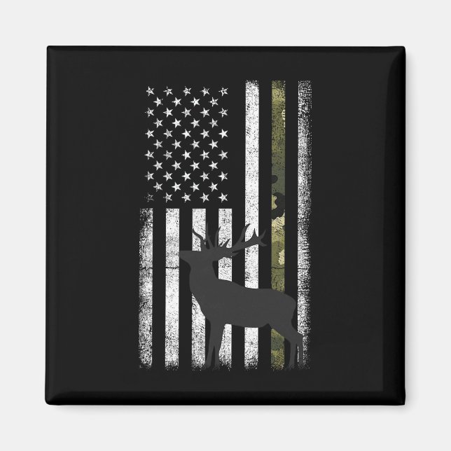Whitetail Deer Hunting Hunter Elk Buck Camo Americ Magnet (Front)