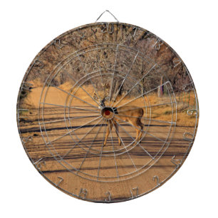 Whitetail Deer in a road DART BOARD