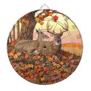 Whitetail Deer in Autumn New England Fall Colours Dartboard