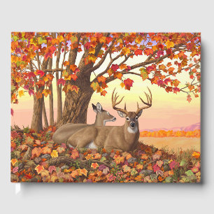 Whitetail Deer in Autumn New England Fall Colours Guest Book