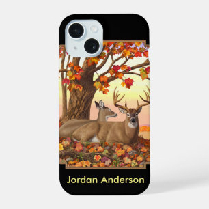 Whitetail Deer in Autumn New England Fall Colours iPhone 15 Case