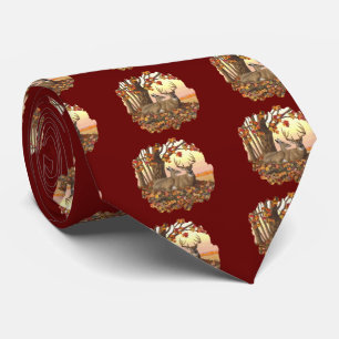 Whitetail Deer in Autumn New England Fall Colours Tie