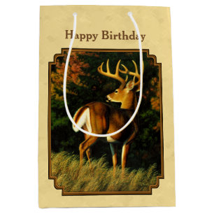 Whitetail Deer Monster Buck Yellow Medium Gift Bag